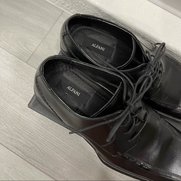 Alfani Mirage Square Toe Dress Shoes Black Leather main image 9